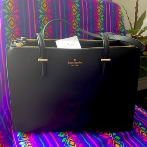 Black handbag, kate spade.